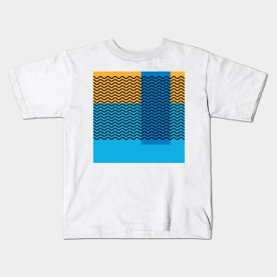 Geometric Shapes and Waves Mosaic Abstract Kids T-Shirt